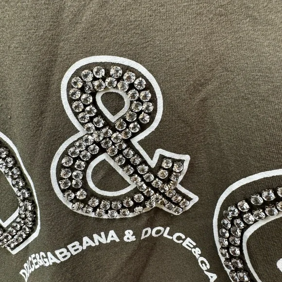 Dolce & Gabbana D&G Vintage Logo Crystals Top Long Sleeve T Stretch Crew 90s Y2K - Picture 10 of 16